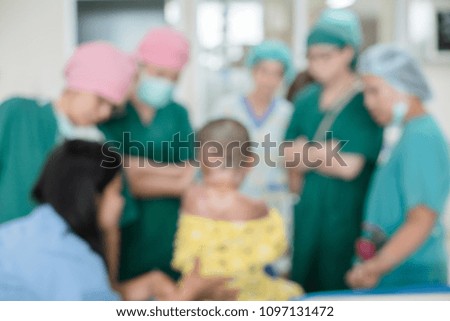 Blurred of medical team and patient prepare for surgery and treatment in operating room at the hospital.