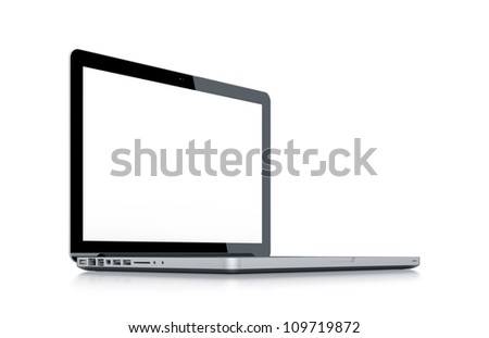 Modern Laptop. High resolution illustration isolated on white, clipping path included.