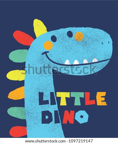 cute dinosaur drawn as vector for kids fashion