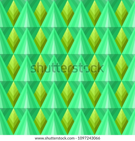Colorful geometric seamless  for background texture by overlap,Leaves in triangular shape.