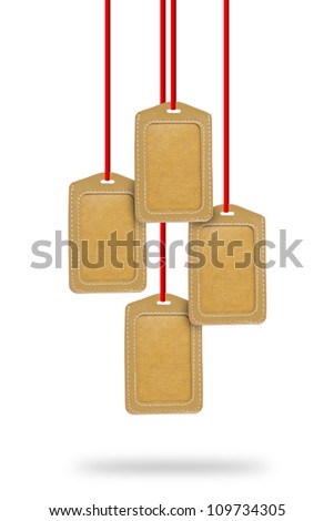 Set Of Leather Blank Tag