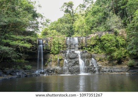 Klongchao waterfall in Koh Kood island on Thailand