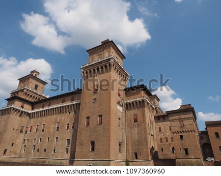 Ferrara, Italy. Este castle, photo taken from Largo Castello.