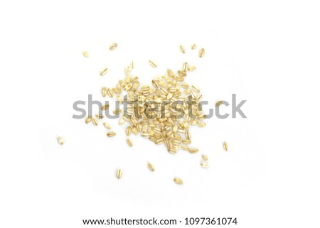 Heap of pearl barley isolated on white