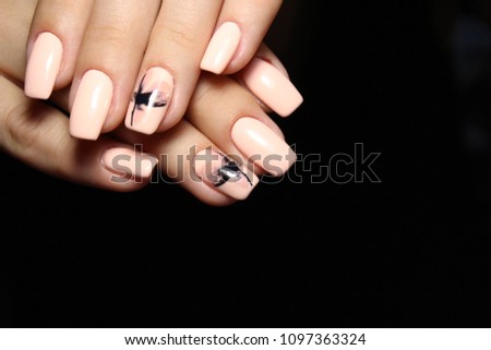 glamorous bright manicure on long beautiful nails