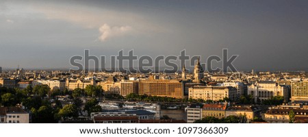 Panoramic view of Budapest after a rainstorm