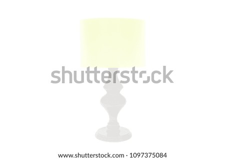 Color modern table lamp with small white lampshade isolated