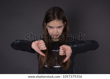 angry little girl isoalted