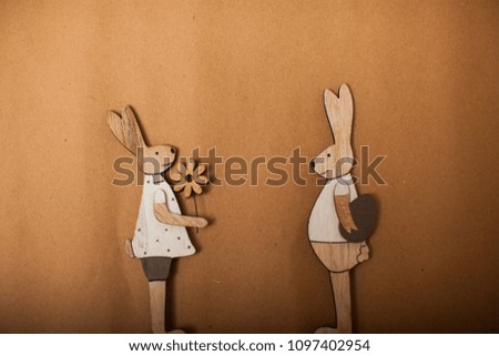 Hanging couple of lovers rabbits toys