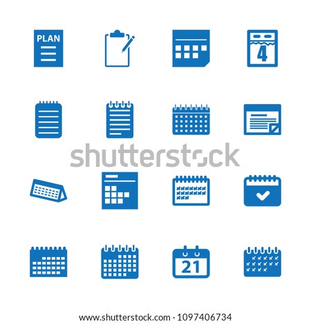 Agenda icon. collection of 16 agenda filled icons such as calendar, notebook, plan, 4th date calendar. editable agenda icons for web and mobile.