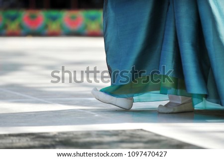 Korean traditional dance Royalty-Free Stock Photo #1097470427