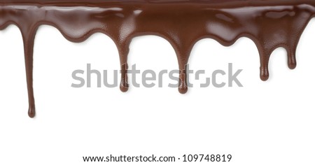 chocolate streams isolated on white Royalty-Free Stock Photo #109748819