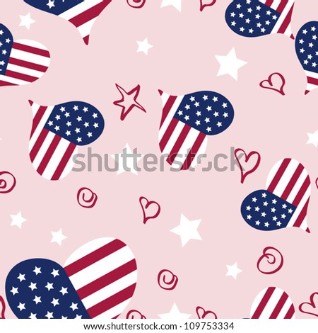 Seamless vector pattern Memorial Day  texture pattern with the colors of the American flag