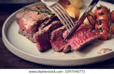 Beef fillet dinner food photography recipe idea