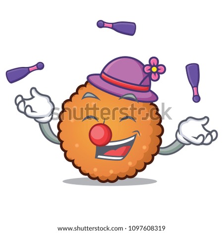 Juggling cookies mascot cartoon style
