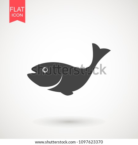 Fish icon. Fish logo template. Creative vector symbol of fishing club or online shop.
