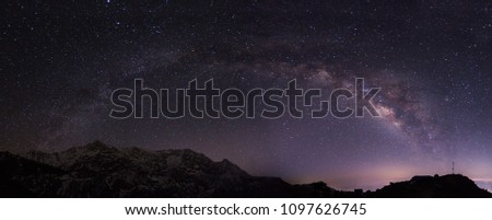This Milkyway shot was taken during a trek to Triund, located in Himachal, india.
It's a panorama stitched with 6 shots. 