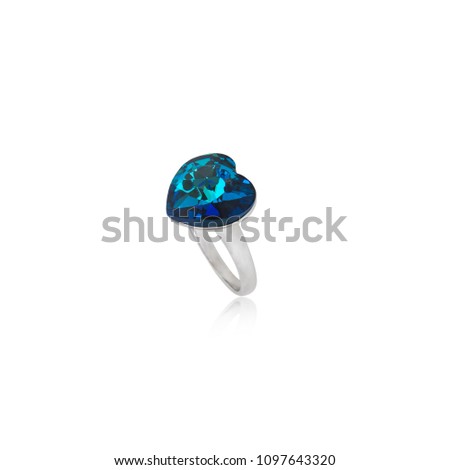 Sapphire Ring isolated on white background
