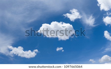 Blue sky with some white clouds scattered across