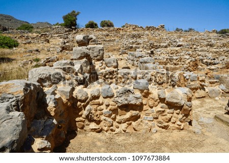 Zakros Minoan Palast Site, Crete, Greece was the fourth largest on the island, but with a strategic important position on the west coast for the trade with Egypt and near east                        