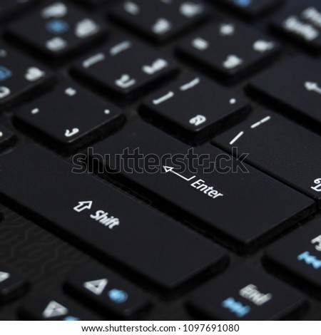Closeup keyboard black color of notebook technology for internet crop