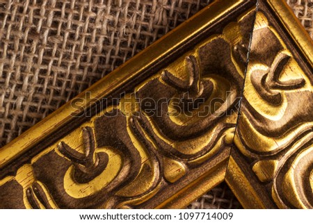 Canvas and frame with patterns as background