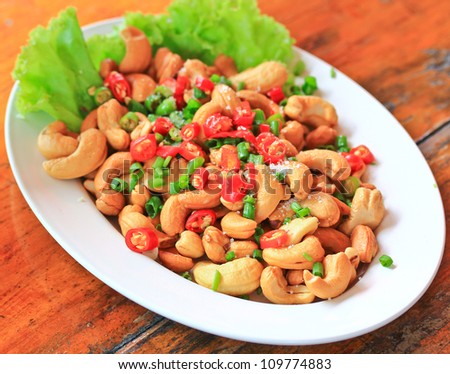 seed of cashew nut salad Hors d'oeuvres