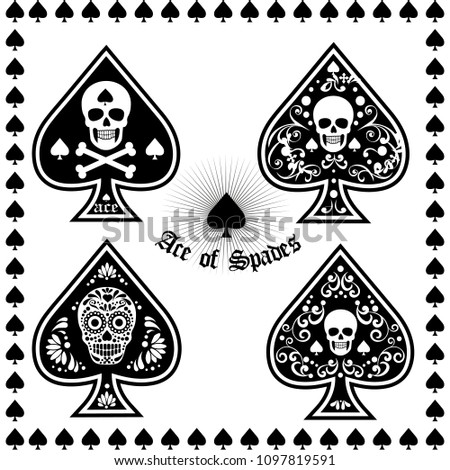 ace of spades with skull-sets