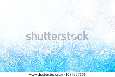 Light BLUE vector abstract doodle pattern. Colorful illustration in doodle style with roses. A completely new design for your business.