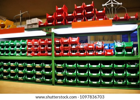 Industrial Plant Store Stock Of Material  Workshop Furniture With Ware Wall Rack Sorting Boxes Organizer Logistics