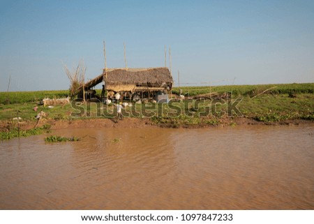 Tonle Sap floating village is an amazing water world on the banks of a river feeding into the Tonle Sap lake. Houses are built on stilts or float to cope with the huge change in water levels.