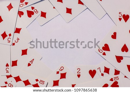 card playing in a frame with a background background