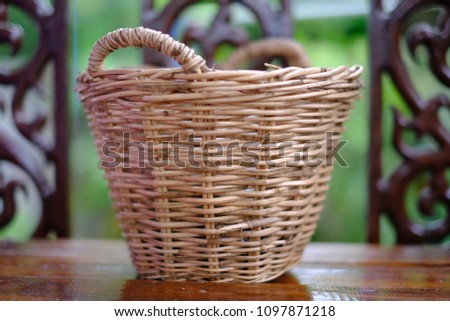 Basket on wooden