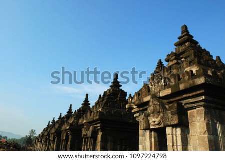 Plaosan Temple with Blue Sky background, a Hindhu Temple, Central Java, Indonesia
