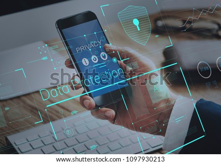 Data protection with a secure password Royalty-Free Stock Photo #1097930213