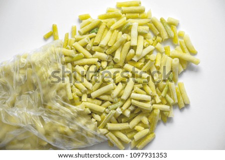 Yellow organic string beans. Stock image.