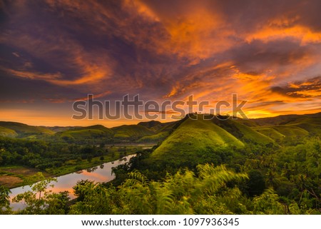 A view from Morinda Hill Sumba Indonesia Royalty-Free Stock Photo #1097936345