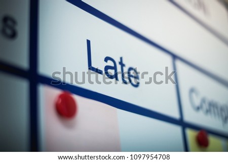 a blur image of a visual board in the meeting room focusing at the design scope section on a business operation section chart