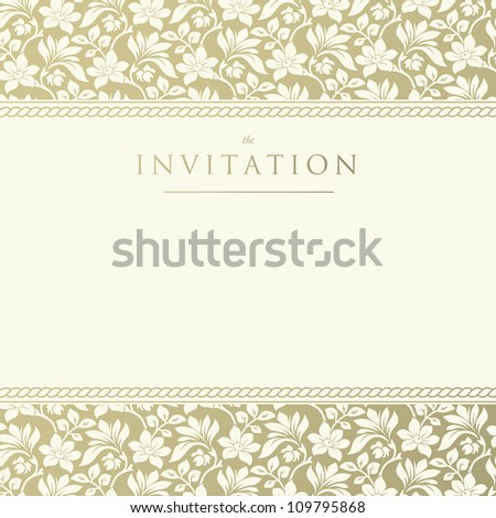 Invitation to the wedding or announcements. Ornate damask background Royalty-Free Stock Photo #109795868
