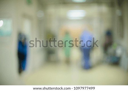 Blurred of medical team moving patient  in operating room at the hospital.