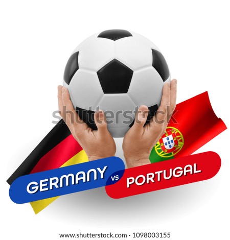 Soccer competition, national teams Germany vs Portugal