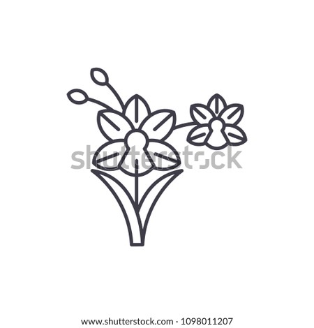 Orchid line icon concept. Orchid flat vector sign, symbol, illustration.