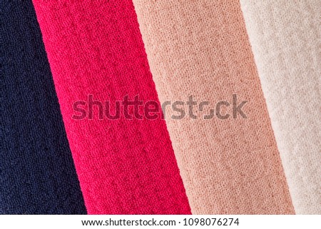 fabric samples of different colors.