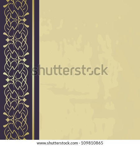 vintage background with a golden calligraphic border
