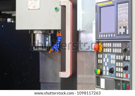 control panel of computerized numerical control metalworking machine