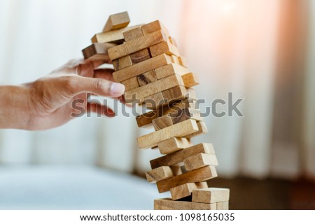 Fails Building Tower, Concept For Challenge And Fail In Business Royalty-Free Stock Photo #1098165035