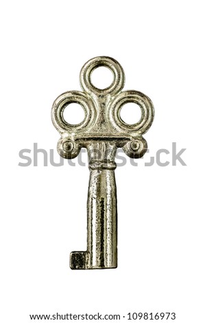 Vintage key isolated on white background