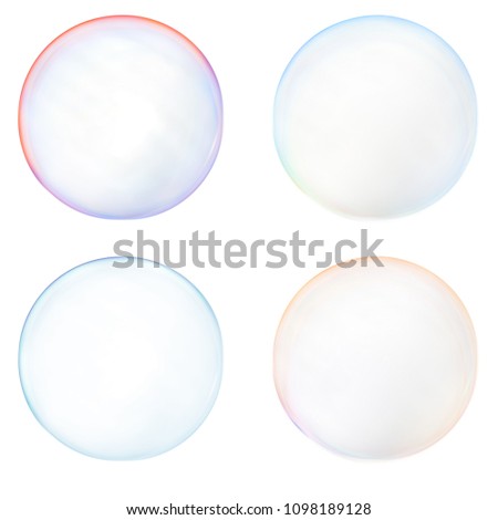 Soap bubble on a white background . Royalty-Free Stock Photo #1098189128