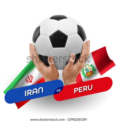 Soccer competition, national teams Iran vs Peru