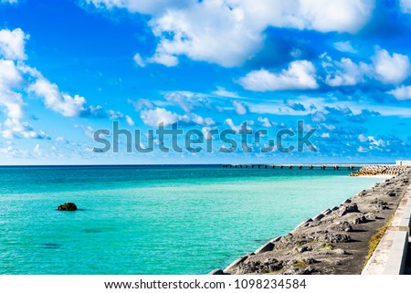 The blue ocean in Miyako island,Okinawa,Japan